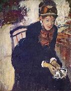 Edgar Degas Portrat der Miss Cassatt, die Karten haltend oil